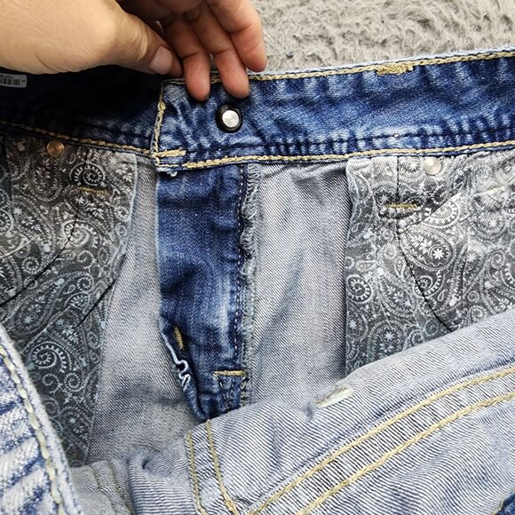 Rock & Roll Denim Jeans Mens 34x38 Blue Pistol Straight Leg *Read* - Picture 13 of 16